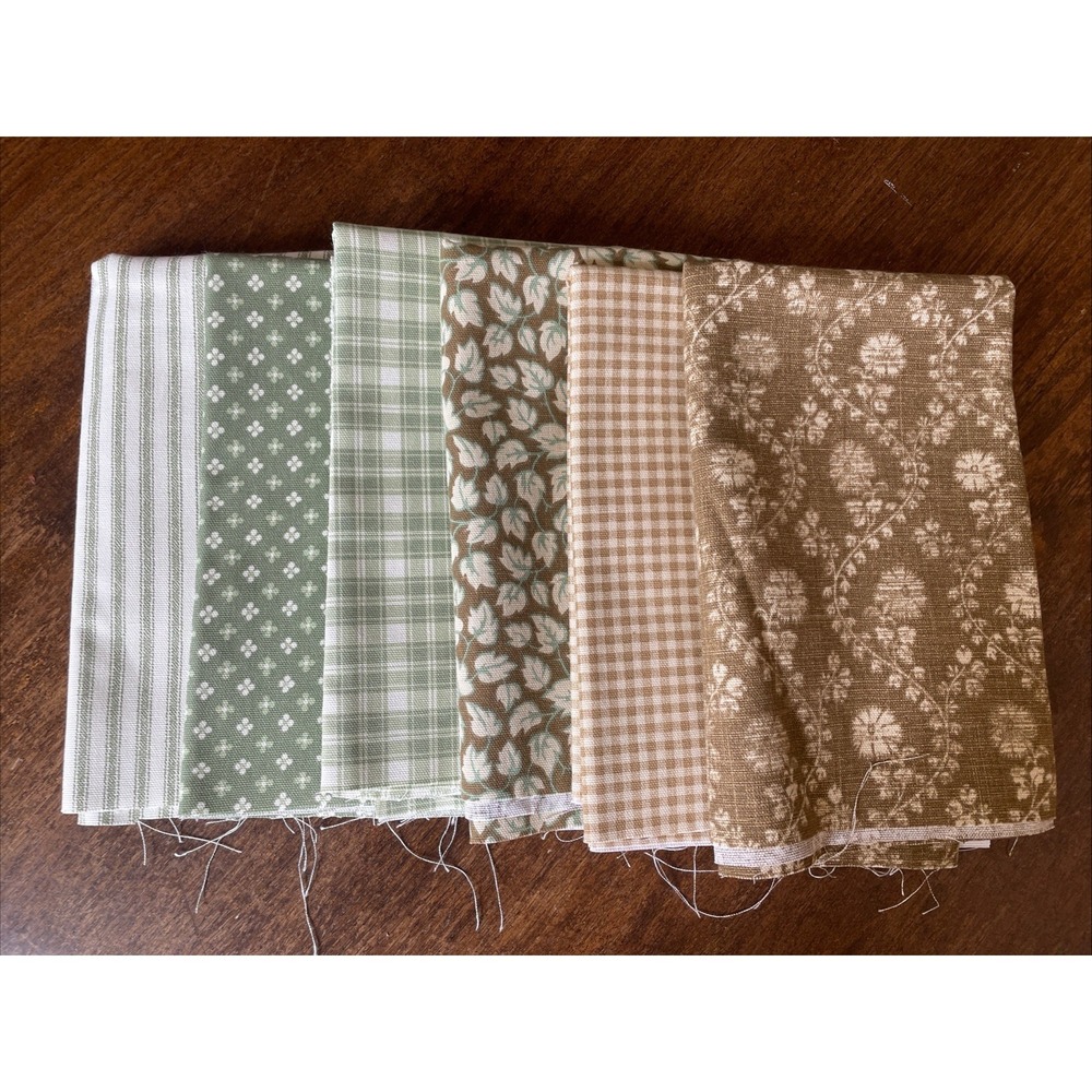 Lot of 6 Waverly Fabric Pieces 18"x48" 100% Cotton Quilt Craft Sewing Home Decor